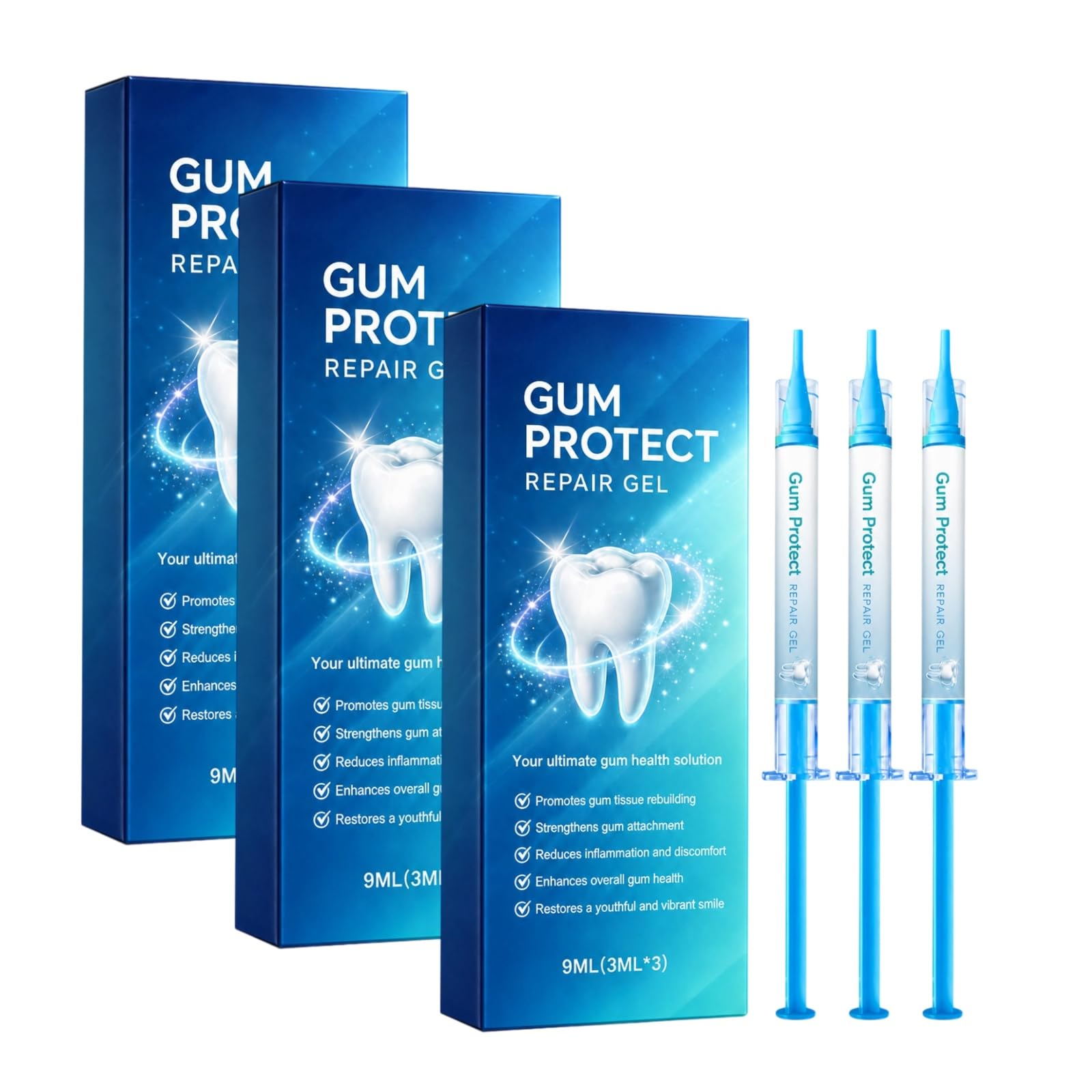 Gel Soin Gencives Réparateur - Hygiène & Confort 9ml (3×3ml) (3 boîte)