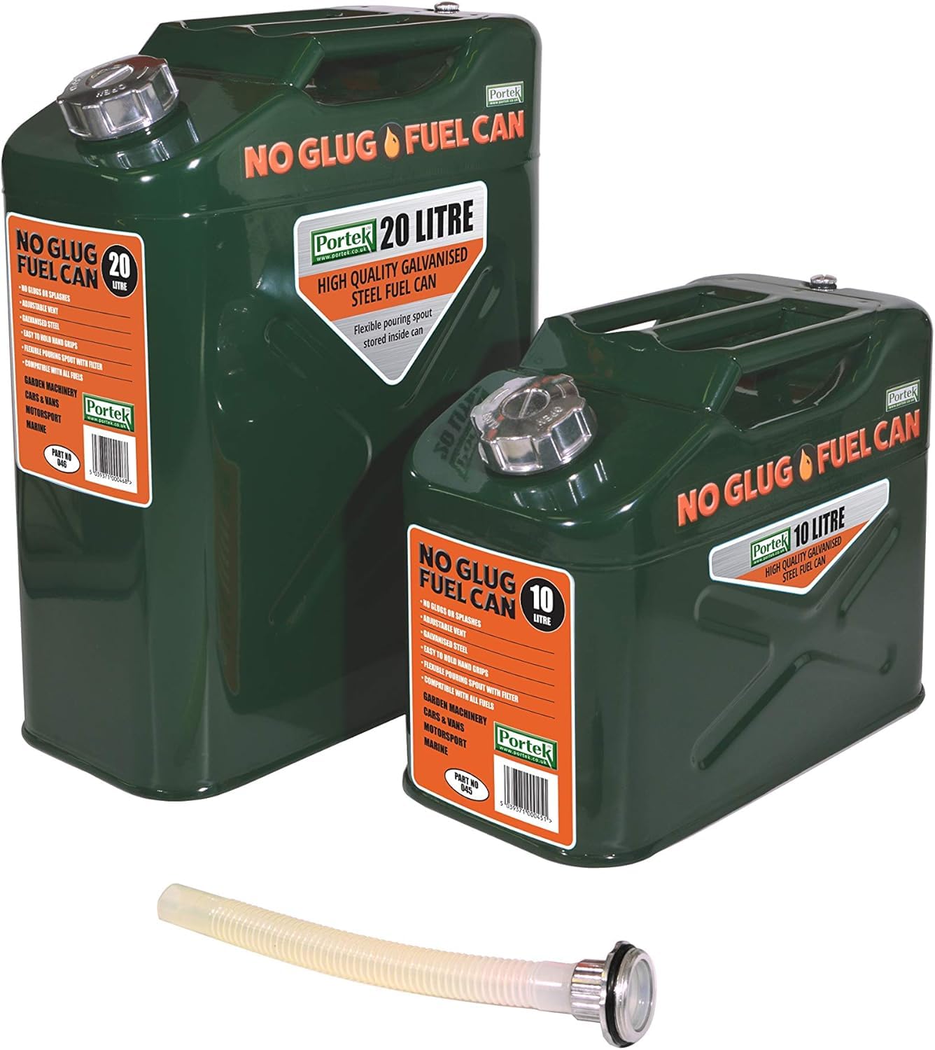 Mjp Supplies Green 10L Portek No Glug Fuel Can