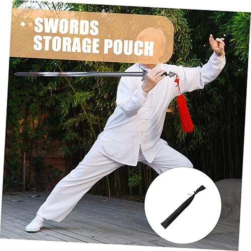 Miniatura 8 de DOITOOL Bolsa de espada Negro Sash Carry on Bags Bolso de mano de algodón Swords Bag Katana Correa de hombro Katana Holder Belt