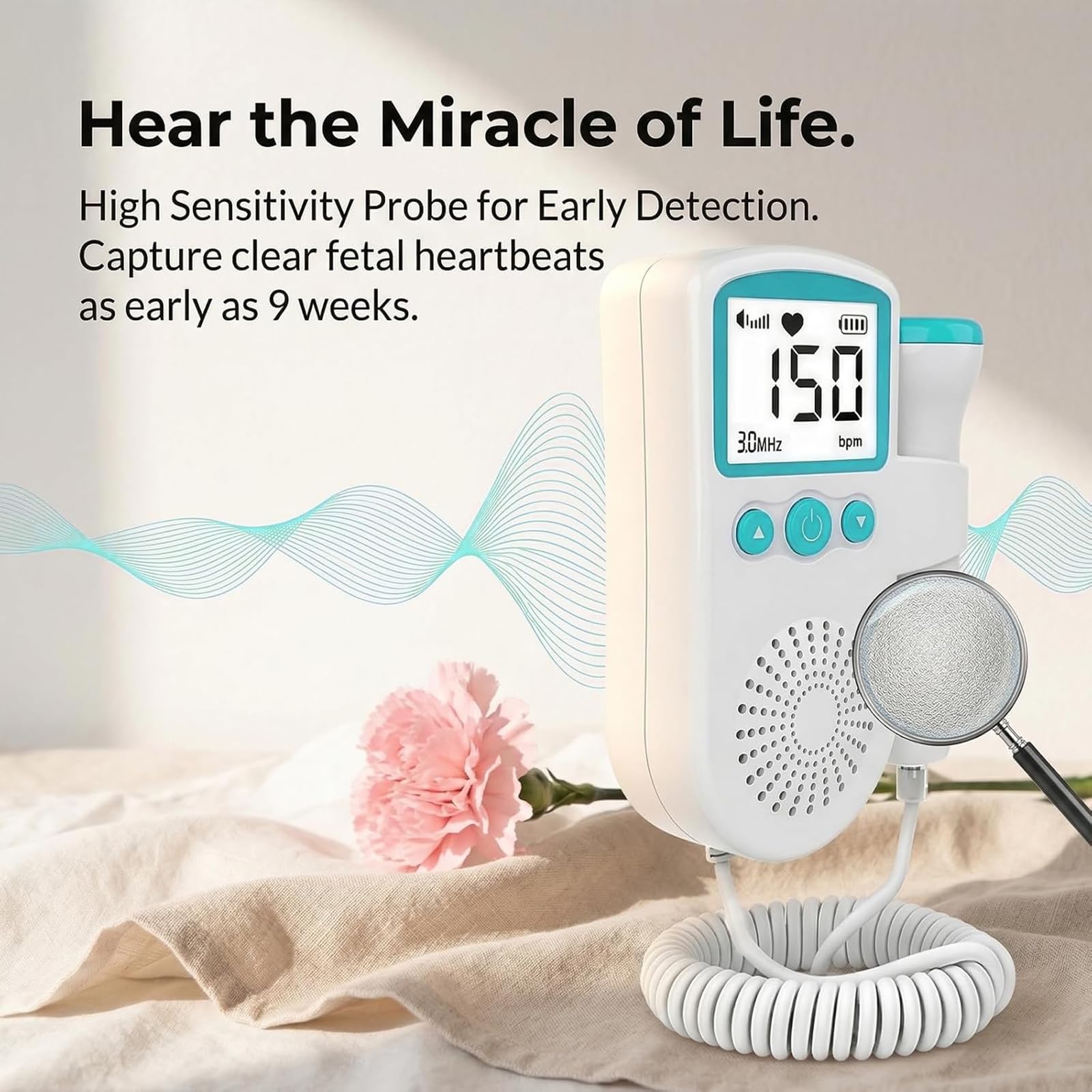 Gel for Doppler Monitor - Heartbeat Monitor Pregnancy - Baby Movement for Mother-to-be, Green Doppler Accessories for Home Use Only — view 2