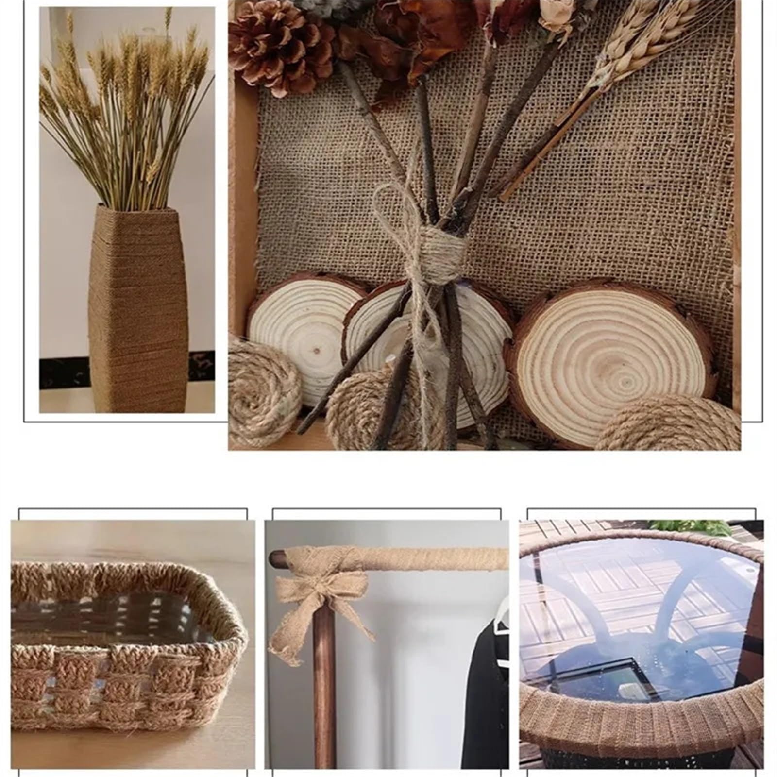 Sznurek jutowy, Lina jutowa DIY Craft Garden Home Decor Wielokolorowa średnica 1-3 cm(2.5cmx10m)