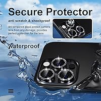 Vista 27 de Misea [3+1] for iPhone 14 Pro/iPhone 14 Pro Max Camera Lens Protector Bling, 9H Tempered Glass Camera Cover Screen Protector Metal Individual Ring