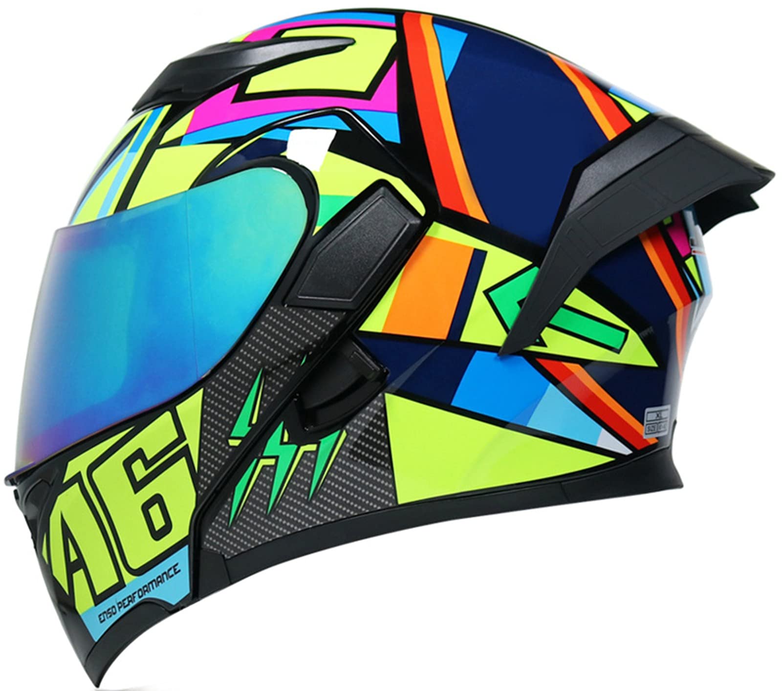 ILM DOT Flip Up Modular Full Face Motorcycle Helmet Dual Visors