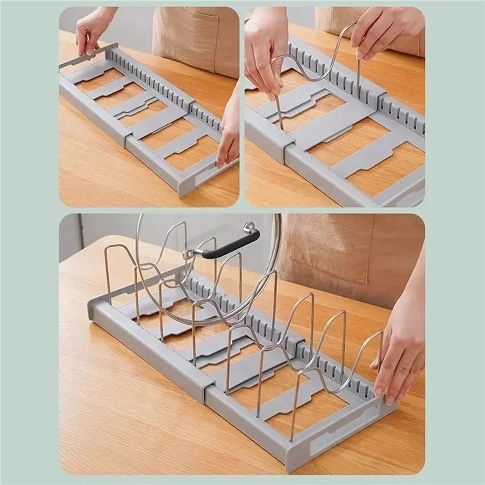 Organizador Tapas Ollas Organizador de sartenes expandible para Almacenar