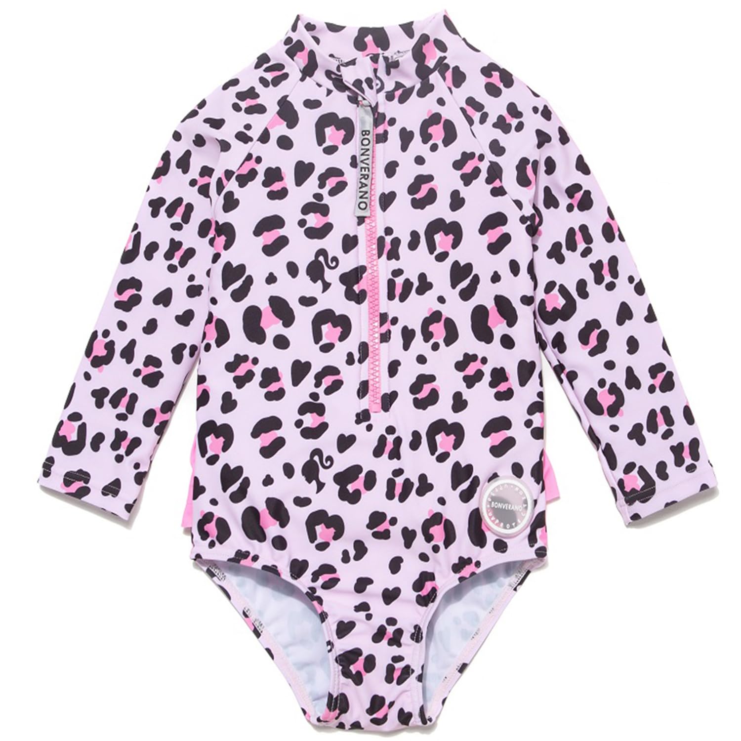 BONVERANO Kleiner Mädchen UV-Schutz Badeanzug EIN Stück Mit Badekappe 0-3 Jahre