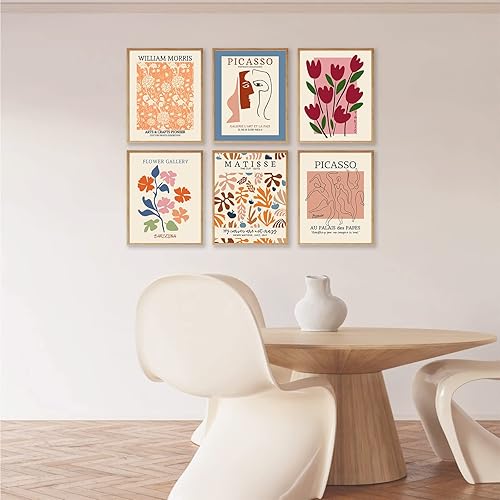 Miniatura 3 de Juego de 6 pósteres de mercado de flores, impresiones abstractas de arte de pared de mercado de flores, juego de póster de exposición, impresión