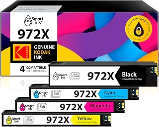 Smart Ink Compatible Ink Cartridge Replacement for HP 972X 972 X (4 Pack Combo) to use with PageWide Pro 477dw 577dw 452dw 477dn 452dn 577z 552dw P55250dw Printers (Black & Cyan Magenta Yellow)