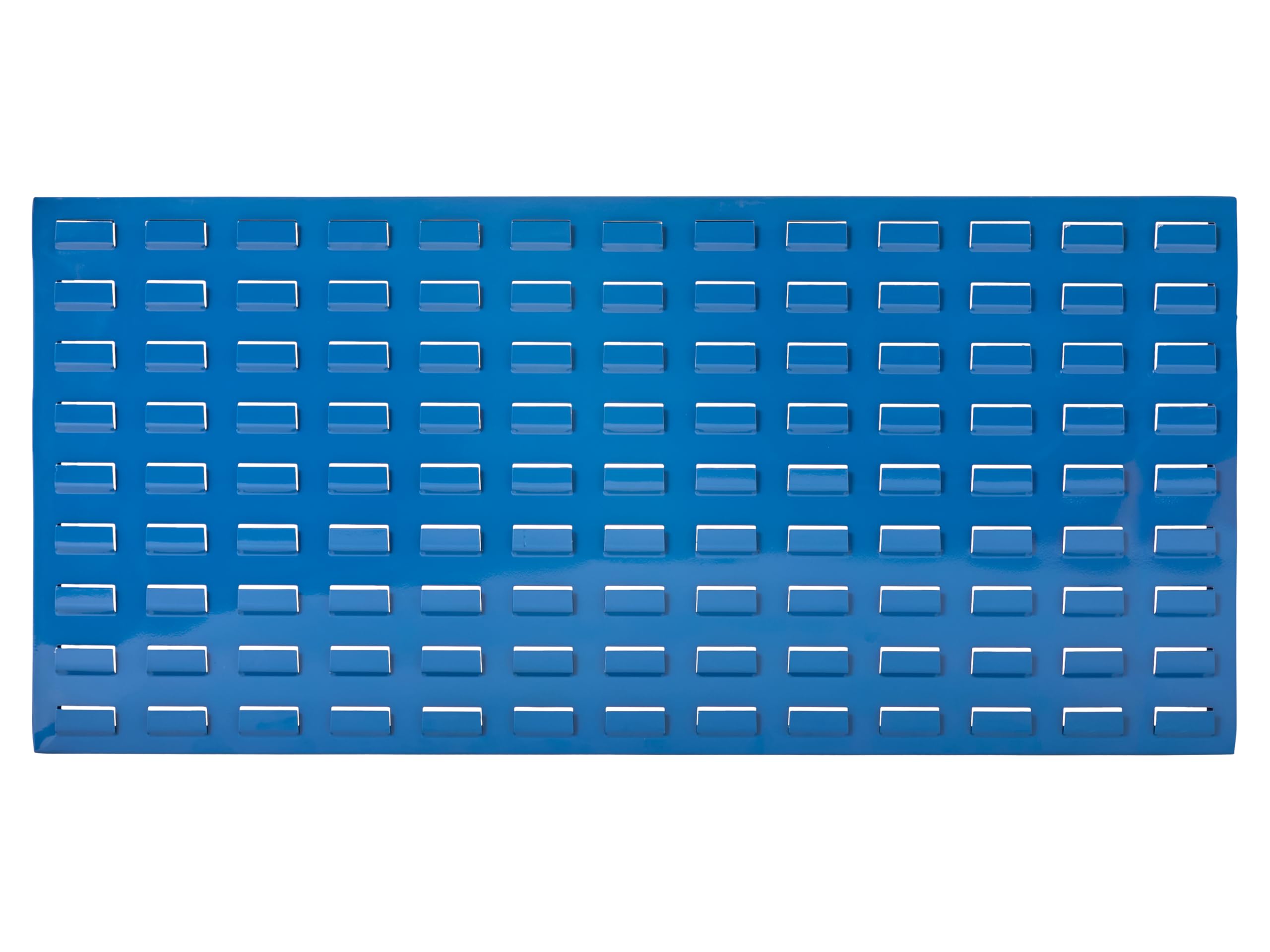 The Workplace Depot Steel Louvre Panel - Blue Powder-Coated Heavy-Duty Storage Panel, Precision Hook-On Bin Wall Organiser for Workshop, Garage & Industrial Use (460(H) x 995(W) mm)