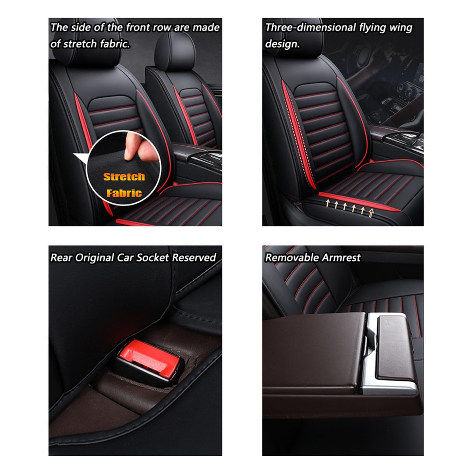 Copri Sedili Auto Universale per Ford Puma ST-Line X 2020-2024 5 Posti Set Completo di Coprisedili Pelle Set Completo Impermeabile Auto Accessori Interno,D
