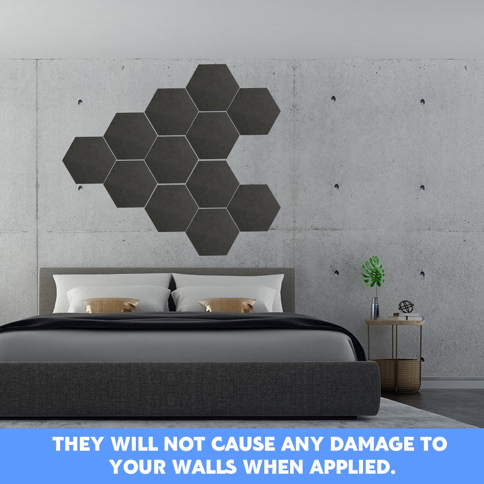 Filz Pinnwand Set - 10 Selbstklebende Sechseck-Korktafeln Mit Pins