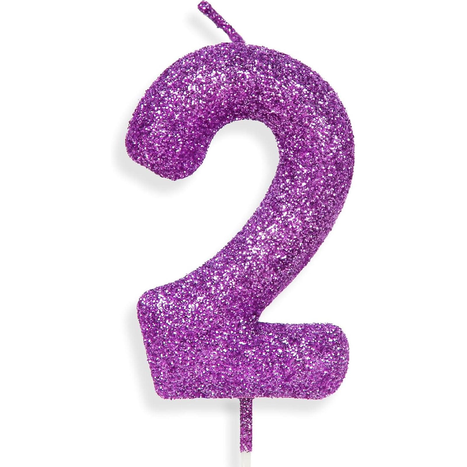 Bougie D'anniversaire Violette En Forme De Chiffre 2 - Décorations à