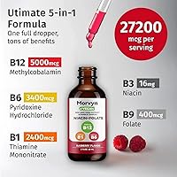Vista 2 de Morvyn Gotas líquidas de vitamina esencial Gotas líquidas de complejo de vitamina B 5 en 1 Gotas B12 B6 B1 - 2.0 fl oz (1 unidad)