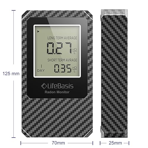 Miniatura 17 de Life Basis - Detector de radón para el hogar, probador de radón portátil para el hogar con monitoreo de radón a largo y corto plazo, rango de 0-500