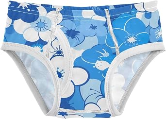 KLL Blue Flower Little Boys Cotton Briefs Cute Children Undies