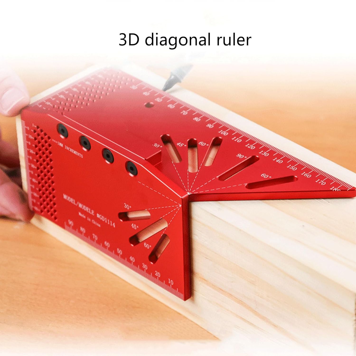 Measuring Tool Aluminum Woodworking Square Scribing Ruler 30/45/60/90 Degree Measurement Ruler