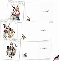 Vista 3 de The Best Card Company Juego de 20 tarjetas de notas de Año Nuevo surtidas de 4 x 5.12 pulgadas con sobres (10 diseños, 2 de cada uno) bandas