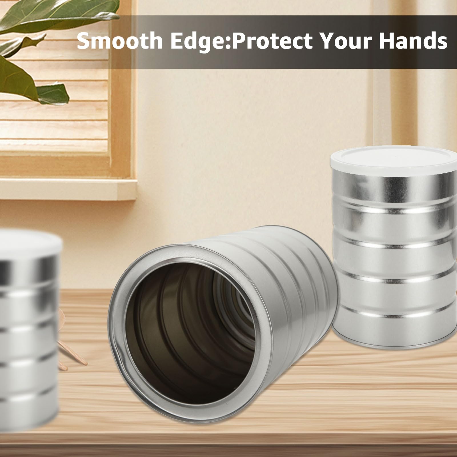 QTLCOHD 6 Pcs Empty Coffee Cans Metal Tin Cans with Lids for Crafts Baking Kitchen Storage Tea Coffee Sugar Storage Packaging - Image 5