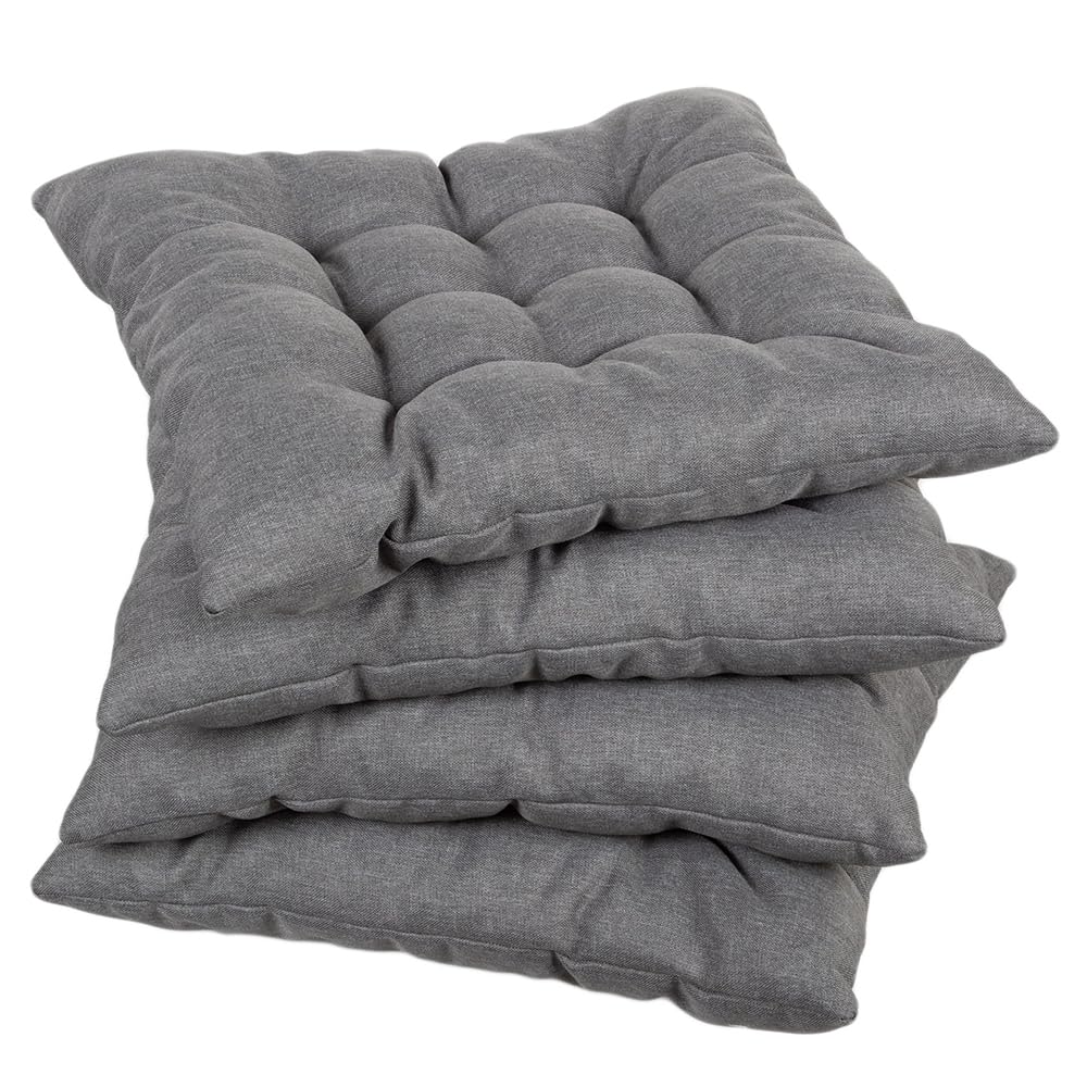 Gutekissen® Stuhlkissen gesteppt Quadrat Polsterauflage Auflage für Stühle/Bänke für Haus und Garten Sitzauflage Gartenkissen Sitzkissen viele Farben (45x45, Grau, 4)
