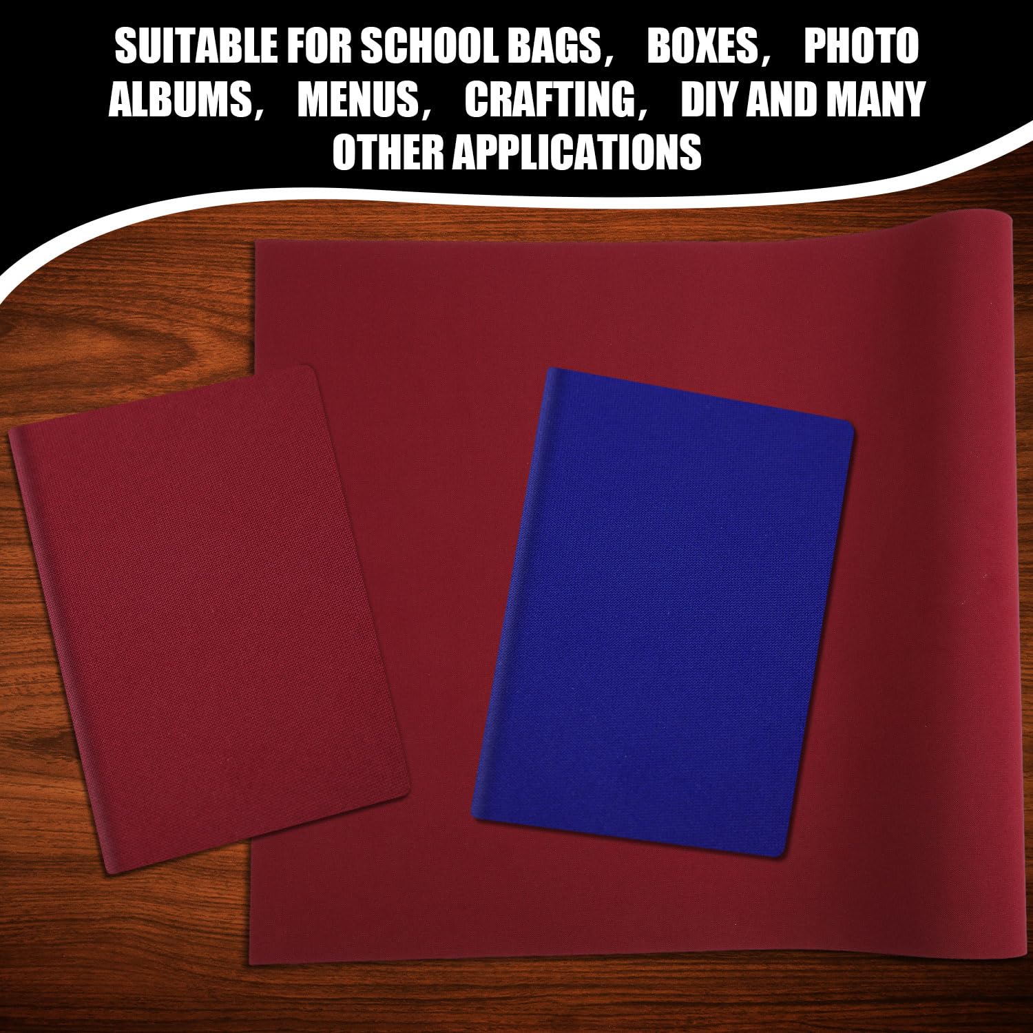 4 Pezzi Panno per Rilegatura Libri, 102x41cm Stoffa per Rilegatura di Libri Copertina in Tessuto Superficie e Retro in Carta Protezione, per Album Scrapbooking Artigianato Fai-Da-Te (4 Colori)