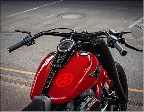 Miniatura 3 de URI728-R - 2 calcomanías de vinilo con diseño de calavera y estrella, para autos, camiones, SUV, motocicletas, ventanas, color rojo, 5.5 pulgadas,