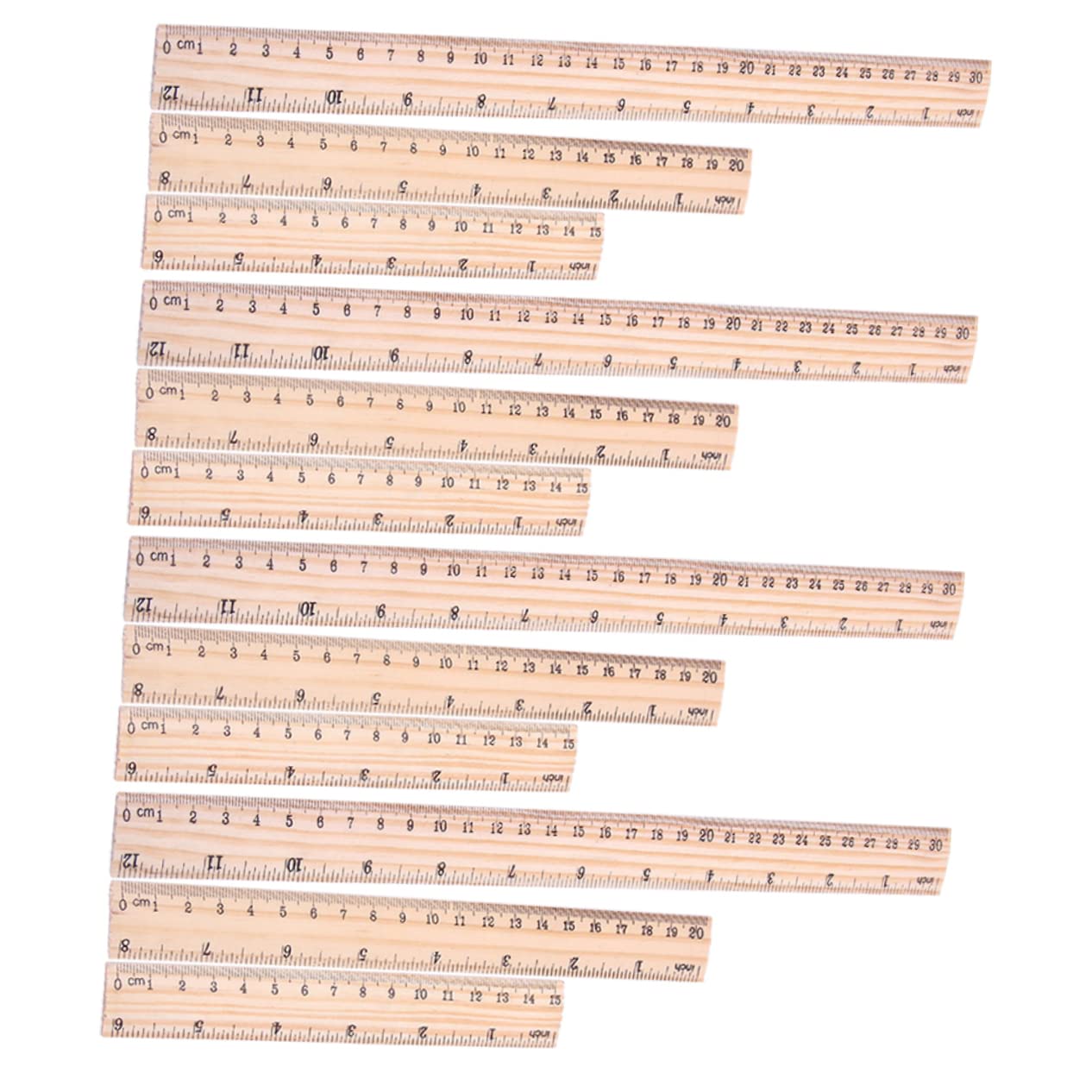 Lurrose Lot De 5 Règles En Bois Règle De Mesure Pour Étudiants Outils Dapprentissage Des Mathématiques Règle Pliante 12 Pièces X 5