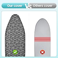 Vista 2 de Small ironing board tabletop with heat resistant cover, Compact mini ironing board with metal mesh frame, For dorms, aprtment and travel, Hook for