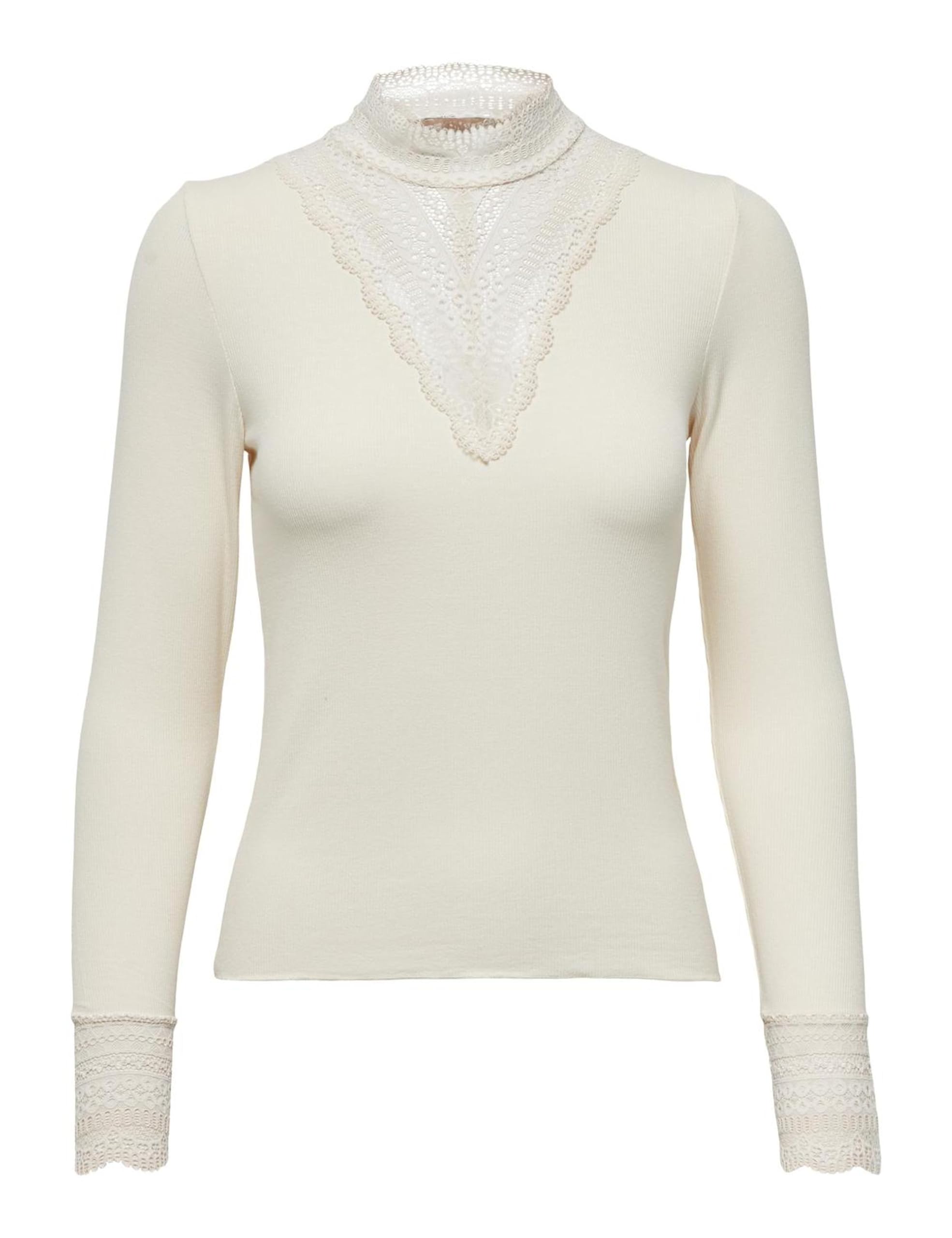 ONLY Damen Onltilde L/S High Neck Lace JRS Noos Top, Birch 1, XL EU