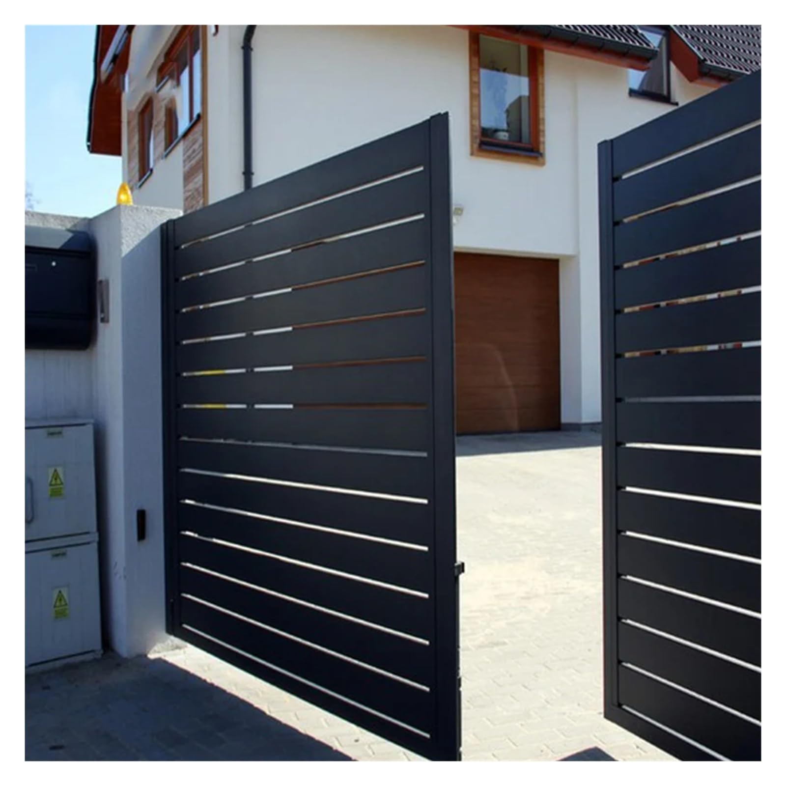 Abridor de Puerta batiente eléctrico automático de Doble Brazo de 200 kg, actuador de Motor, Kit de Control de Acceso con Cerradura de Puerta(Kit a)