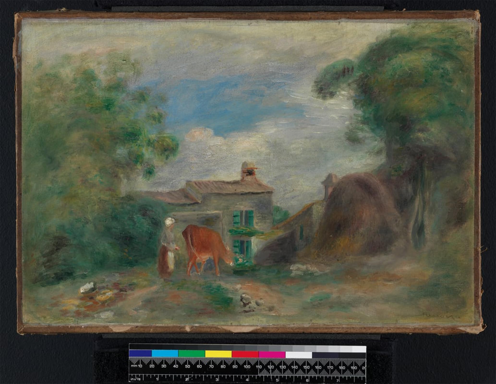 SERENDIPITP Abstract Painting Mural Print Picture Wall Decor Painting Landscape with Figures Before by Pierre Auguste Renoir Vintage Wall Artwork for Home Decor 60x90cm