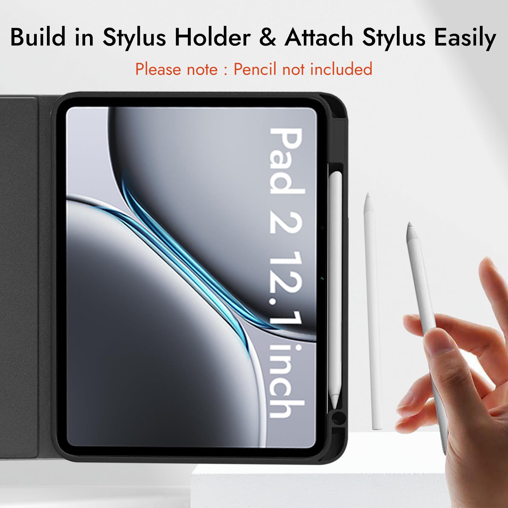 Robustrion Cover Case for OnePlus Pad 2 12.1 inch Cover, Deer Pattern Cover Case for OnePlus Pad 2 Cover with Pencil Holder 12.1 inch [Auto Sleep Wake Support] - Black — Amazon image 6