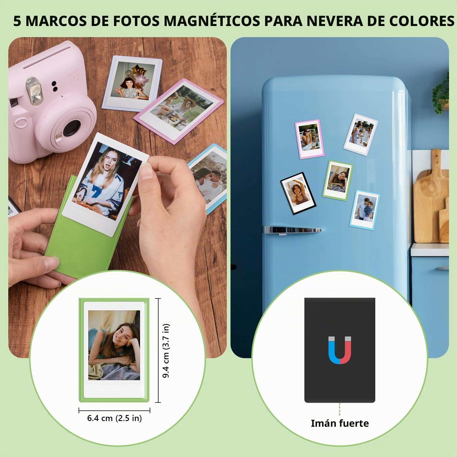 8 en 1 - Kit de Accesorios de Fotos 2x3 Compatible con Película Fujifilm Instax Mini (54 x 86 mm) - Instax Mini 13 41 12 11 99 8 7 9 90 50 40 EVO Cámara Instantánea