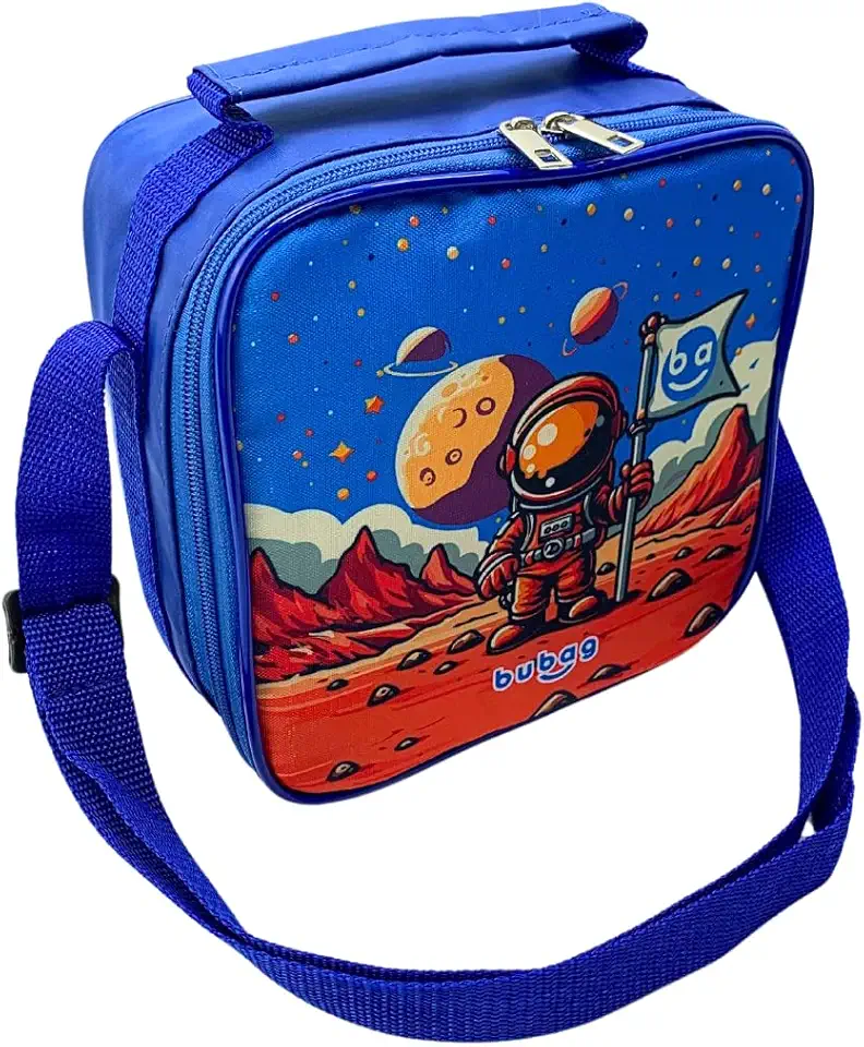 Lancheira Bolsa Térmica Infantil Escolar Marmita Lanche Criança Colégio Alimentos Bebidas Marmiteira (Azul)