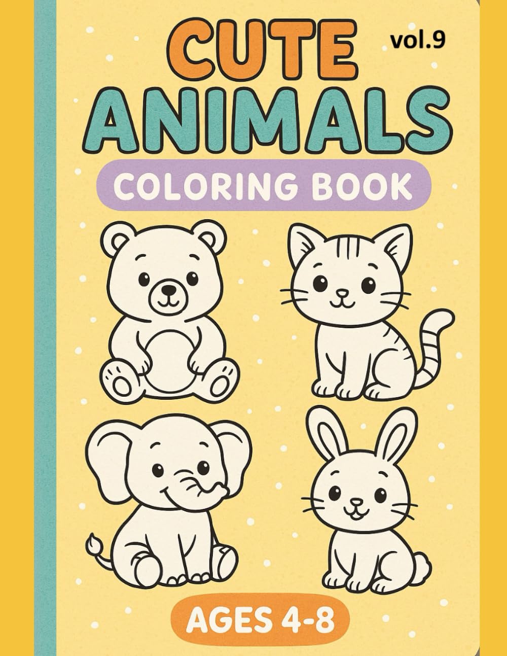 Cute Animals Coloring Book for Kids Ages 4–8 – Volume 9
