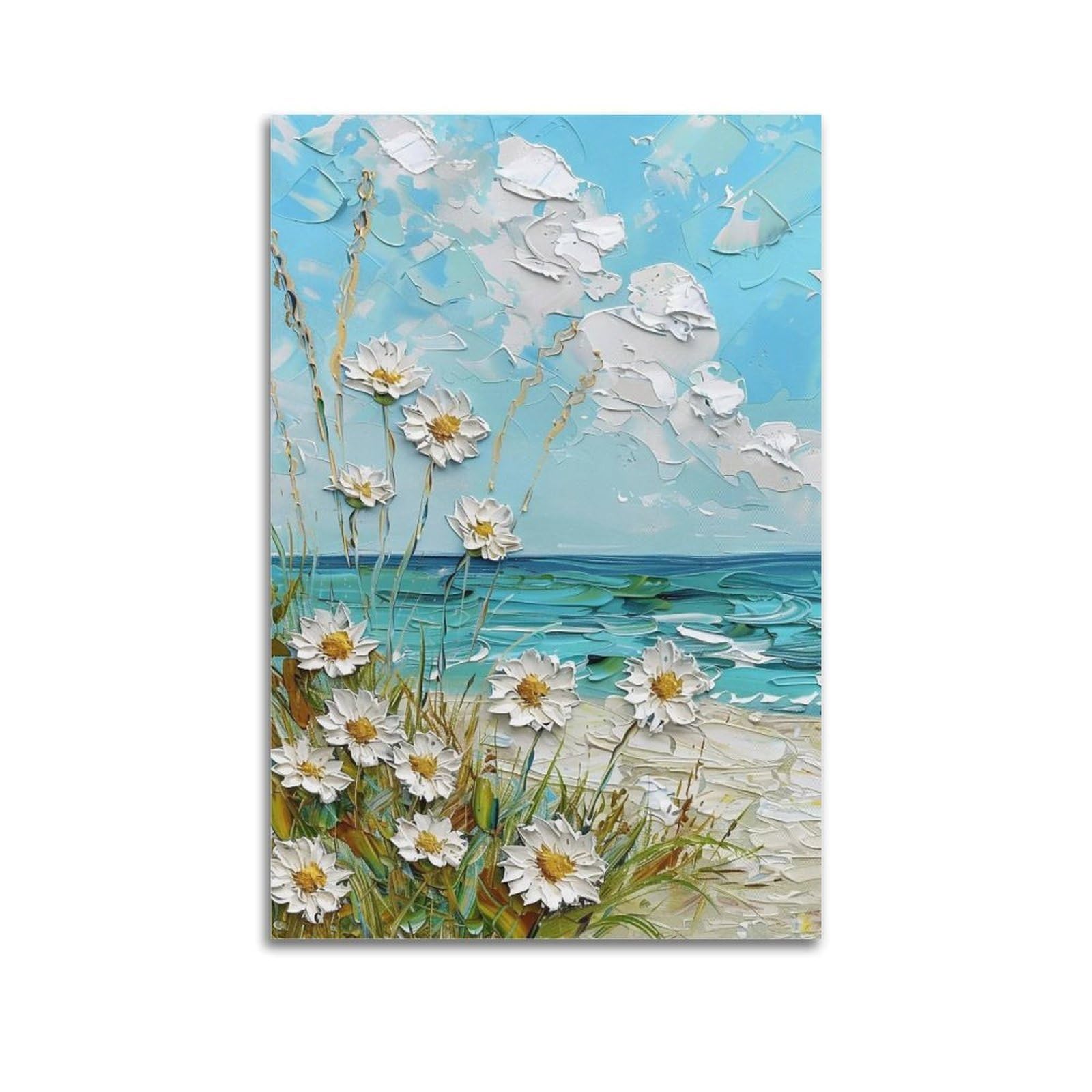 HUERYRYHY Ocean Chamomile Days 02 Poster Wall Art Canvas Vintage Aesthetic Painting Decor for Rooms 24x36inch Unframe-style