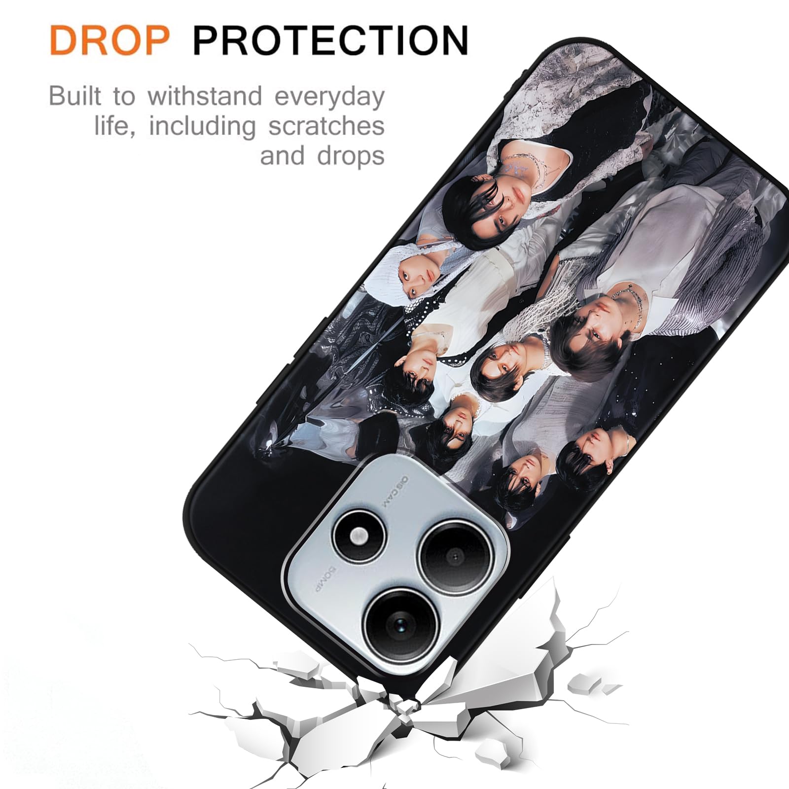 nurkorki 2 Pièces Noir Coque pour Xiaomi Redmi Note 13 Pro Plus 5G 6,67,Etui avec Mode Kpop Stray Kids Skzoo Motif Housse,Silicone TPU Cartoon Antichoc Protection Case Cover pour Fille,Skz Fans,Mode