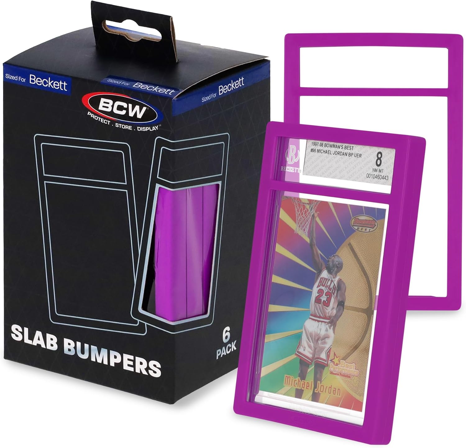 BCW Graded Card Slab Bumpers for BGS Slabs - Black | 6-Pack Durable TPE Edge Protectors | Shields BGS-Standard Slabs from Scuffs, Chips & Impact Damage | Easy Fit & Non-Slip Grip for Trading Cards