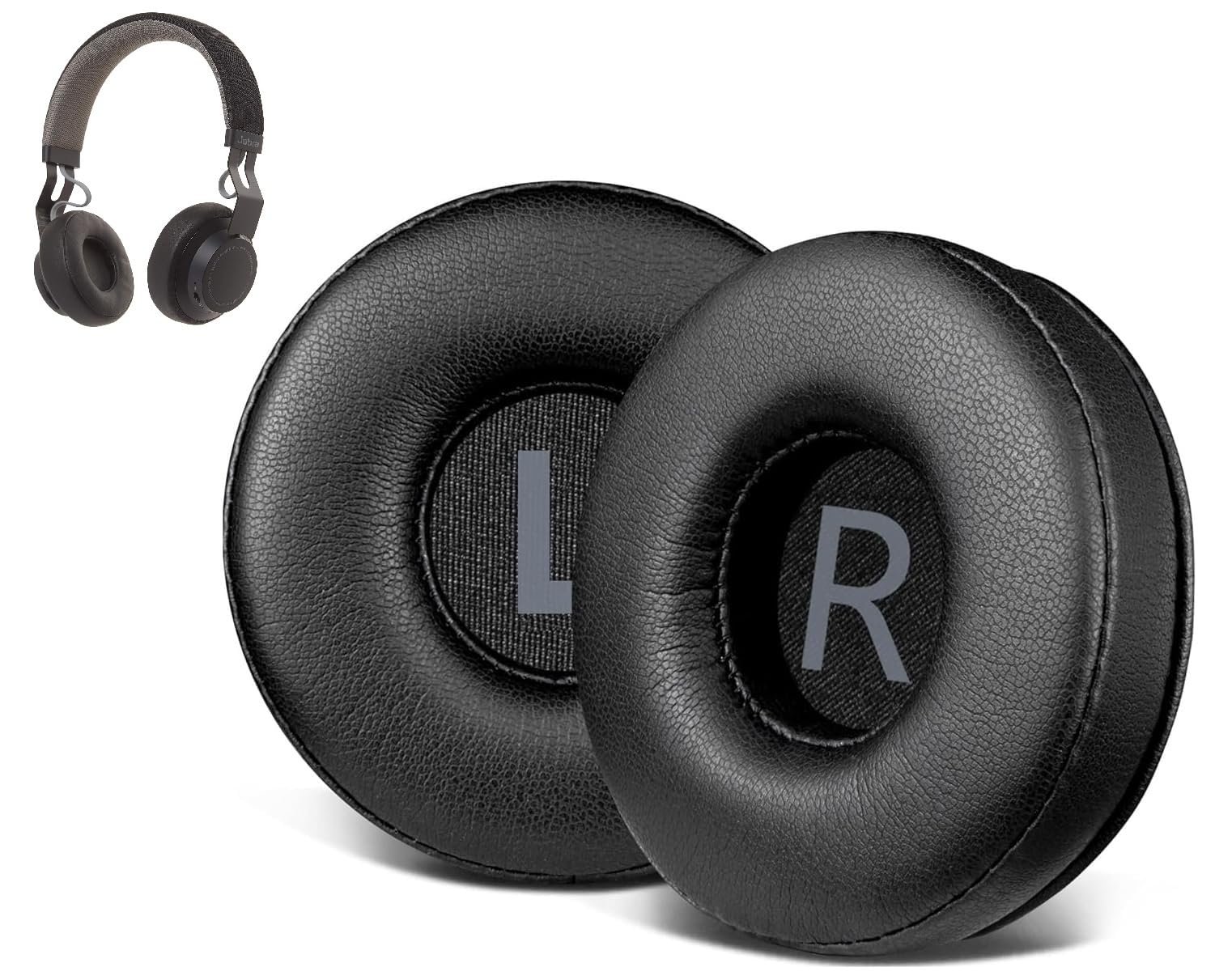 M.G.R.J® Headphone EarPads for Jabra Move/Jabra Elite 25h Wireless On-Ear Headphones (Soft|PU Leather Cushions|Black)-image-32