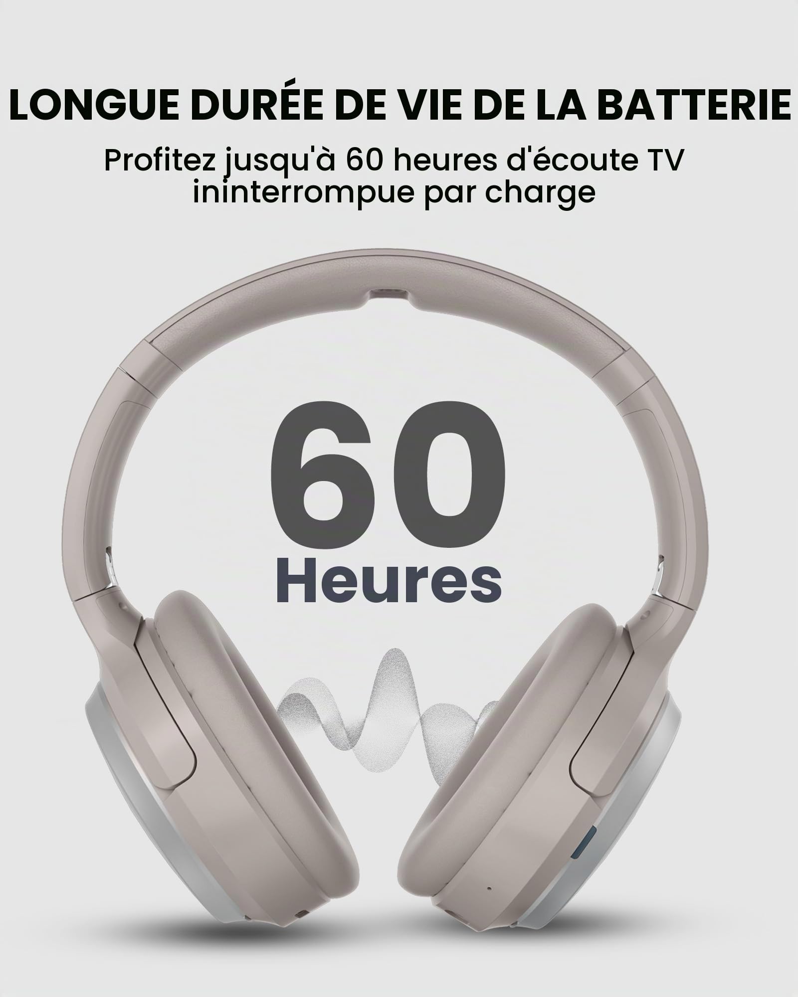 Avantree Crescendo 3D – Casque TV sans Fil Television avec Son Surround 3D, Mode Cinéma, Station Émetteur et Recharge avec HDMI Arc Passthrough pour Barre de Son, 60 h, Batterie Remplaçable