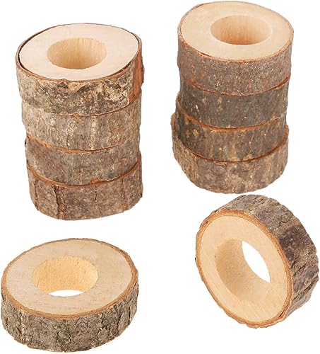 20 servilleteros de madera rústica, hechos a mano, creativo, soporte redondo para mesa de comedor y decoración de fiesta de boda (20) disponible en Yaxa Colombia