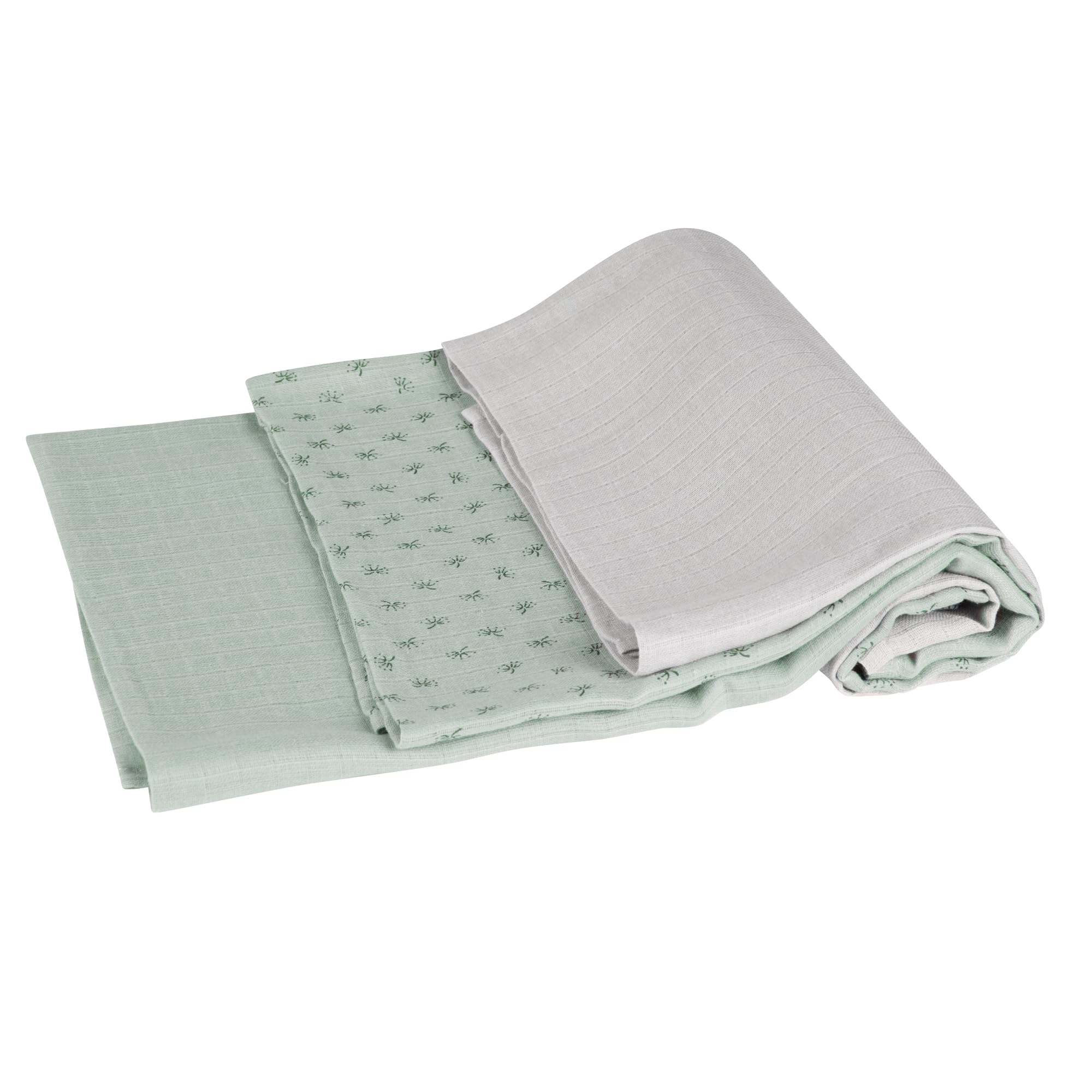 roba Set of 3 Lil Planet Organic Cotton Cloth Diapers - Reusable Diapers - 80 x 80 cm - GOTS and Oeko-TEX Certified - Frosty Green - Image 2