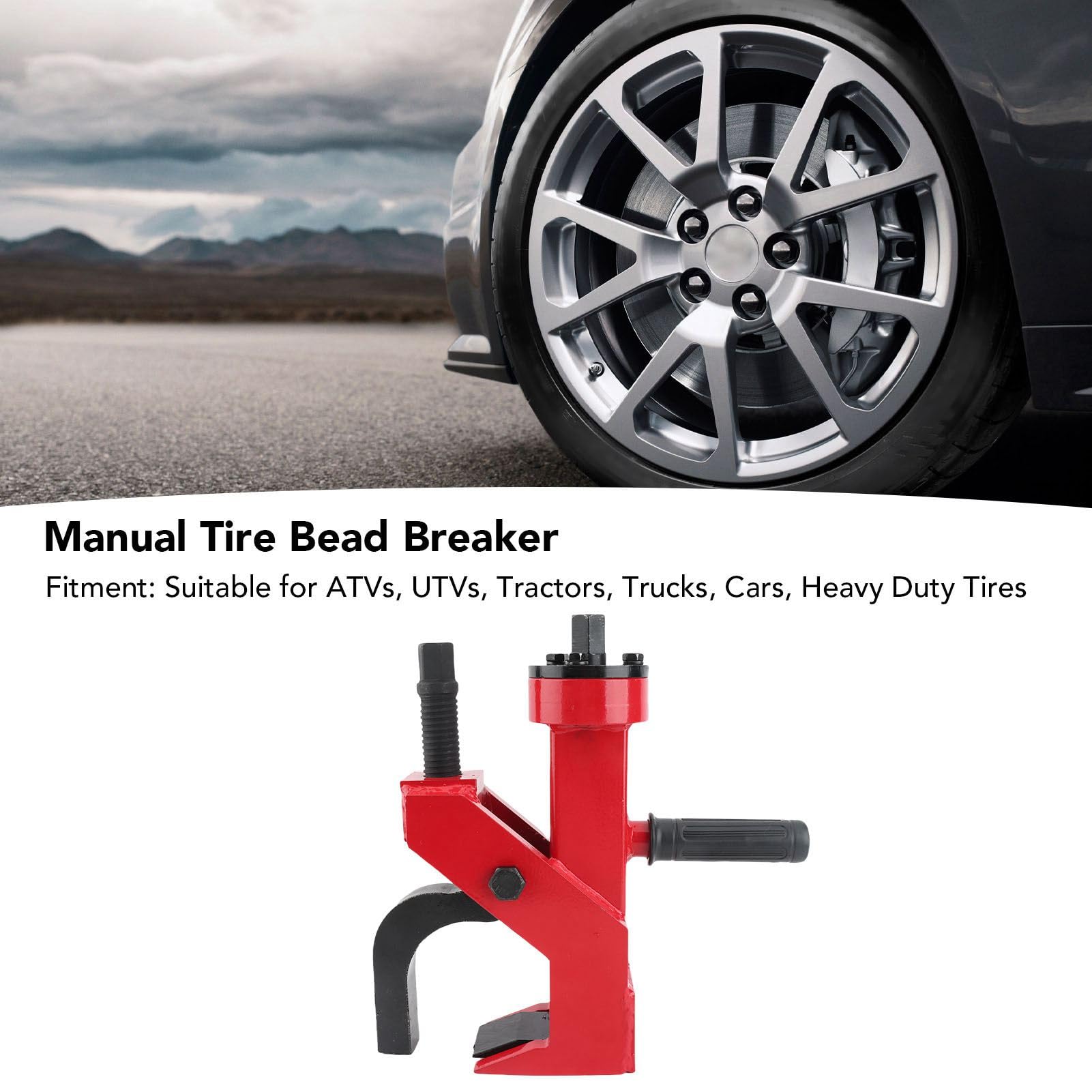 Destalonador manual de neumáticos, herramienta de cambio de neumáticos de alta resistencia, kit de reparación de ruedas portátil y eficiente para ATV UTV Tractor Truck Car, con
