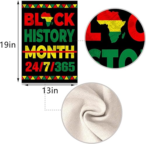 Miniatura 3 de Nepnuser Bandera de jardín del mes de la historia negra, cartel afroamericano de febrero, fiesta de vacaciones, decoración de doble cara para patio
