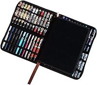 Vista 12 de Lanxivi Estuche para pluma estilográfica Negro Gris Café Estilo PU Cuero 48 12