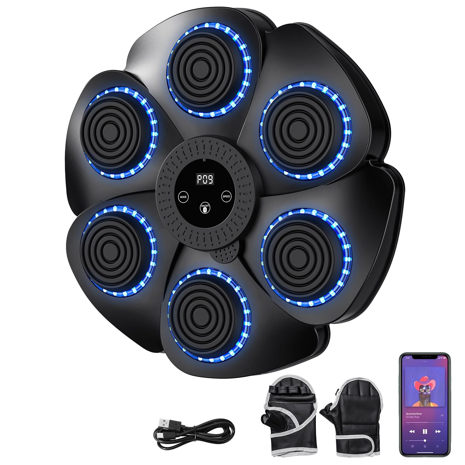 Máquina de Boxeo Musical Bluetooth, Boxeo Pared en Casa