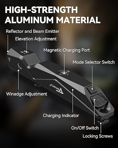 Miniatura 4 de Votatu M9L-R - Linterna táctica láser combinada para rifle compatible con riel M-Lok, luz LED de arma de 1600 lúmenes y mira láser roja con función