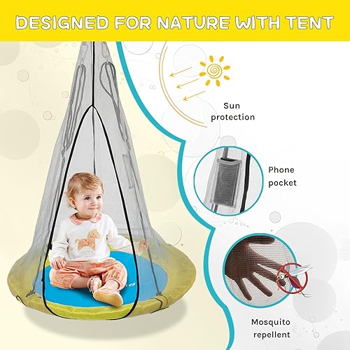 Miniatura 3 de SkyBound Columpio de árbol de 39 pulgadas, capacidad de peso de 700 libras, columpio al aire libre con correas para colgar, columpios de árbol