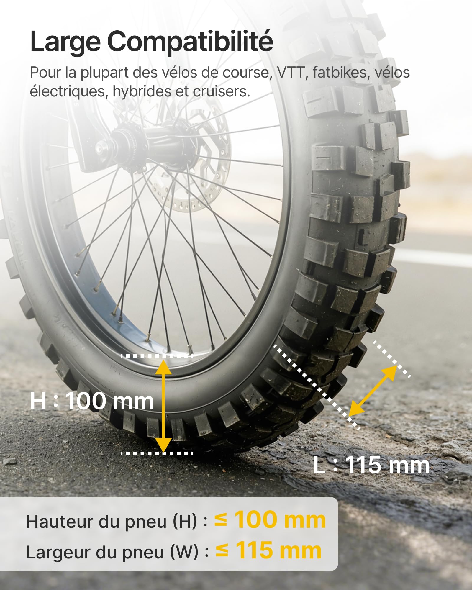 monTEK Lot de 4 Crochets Vélo Mural Pivotant,Pneus 4,5",Charge Max 35Kg | Supports de Cintre de Vélo Muraux, Crochet Mural pour VTT, Vélo de Route,Résistant aux rayures,Optimiser l'espace