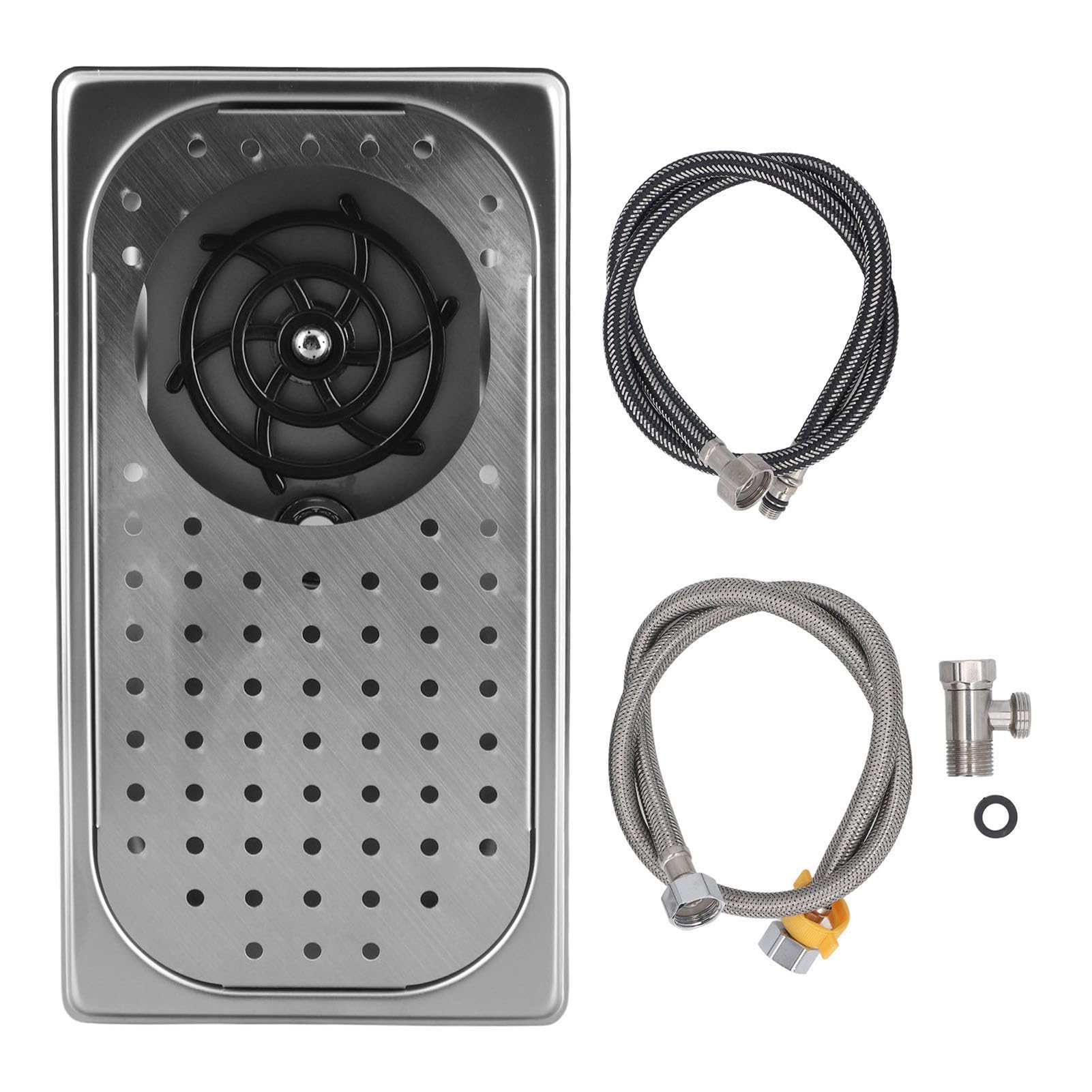Tnfeeon Enjuagador de Vidrio Lavador de Tazas de Acero Inoxidable con Rociador de Alta Presión de 360 ​​​​grados Operación Automática para Mostradores de Cafeterías y Fregaderos de Cocina Ocupados