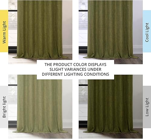 Miniatura 4 de HPD Half Price Drapes - Cortinas de lino sintético para sala de estar (1 panel) - 50 pulgadas de ancho x 120 pulgadas de largo - Cortinas