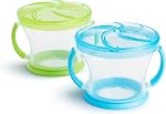 Munchkin Snack Catcher Toddler Snack Cups, 2 Pack, Blue/Green